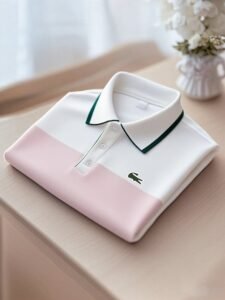 Men's Smart Casual Color Block Logo Button Short Sleeve