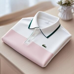 Men's Smart Casual Color Block Logo Button Short Sleeve