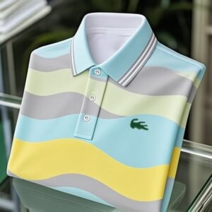 Men's Classic Business Multicolor Logo Button Short Sleeve